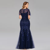 W&M Heart of Sea A-line Floor-length Navy Blue Maxi Party Dress
